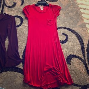 A long flowing frill dress